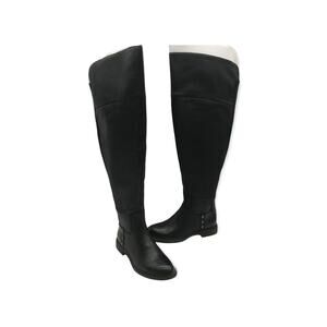 Franco Sarto Women Haleen Boots Black Leather Round Toe Side Zipper 6.5 M WC New